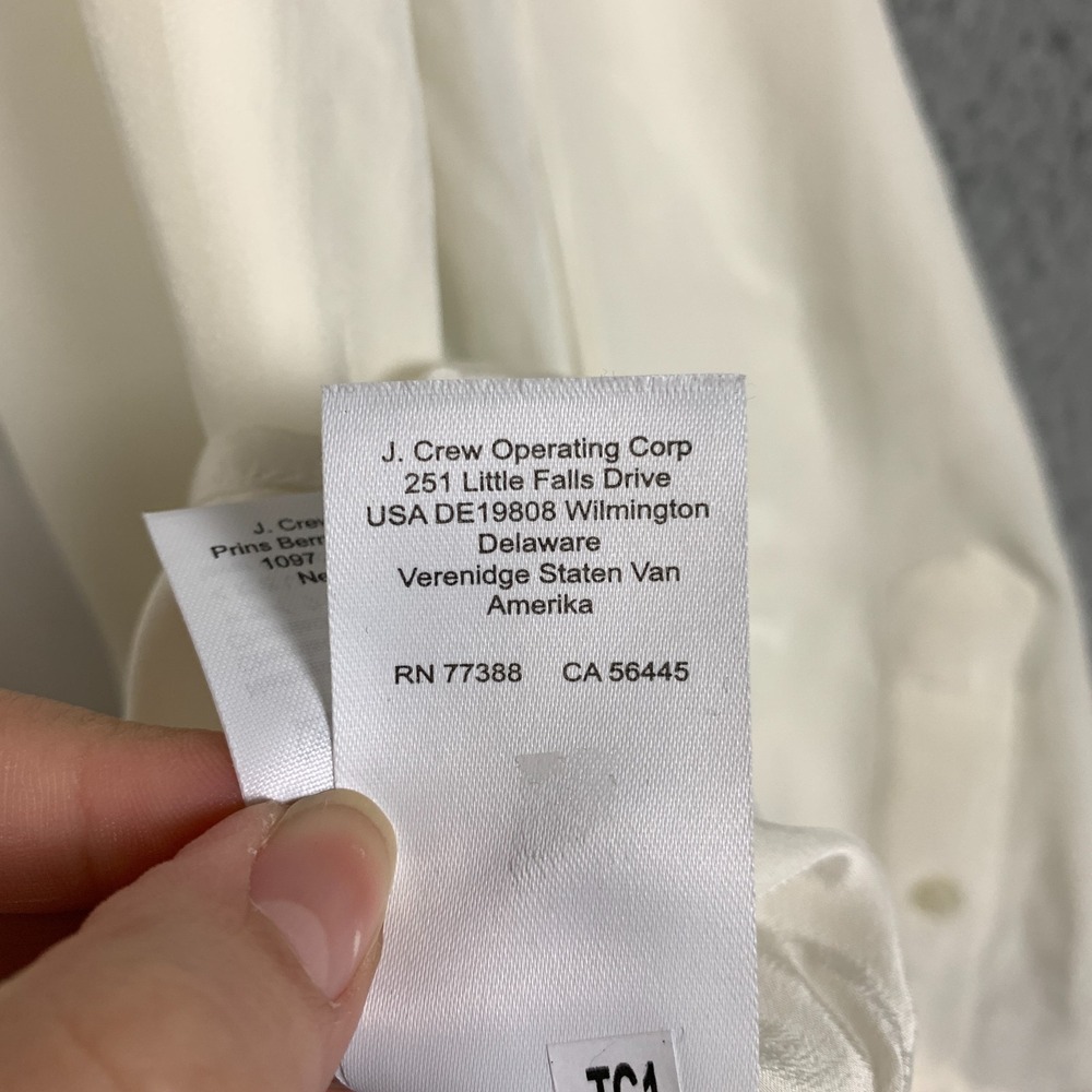 J.Crew Jules Shirt Women's 20‎ Ivory Ruffle-Collar Sheer Crepe De Chine NWT $158 - Picture 9 of 12